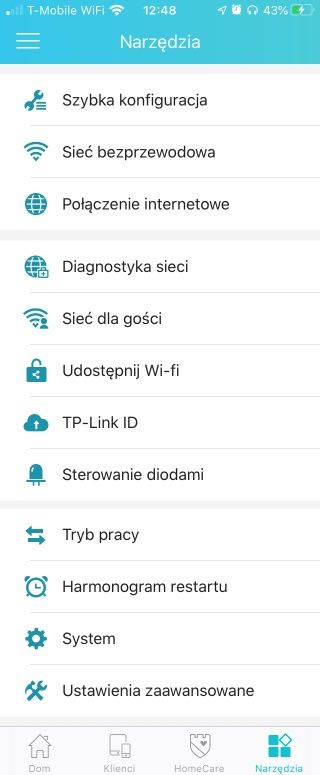 TP-Link Archer AX50 - Aplikacja Tether - Narzędzia