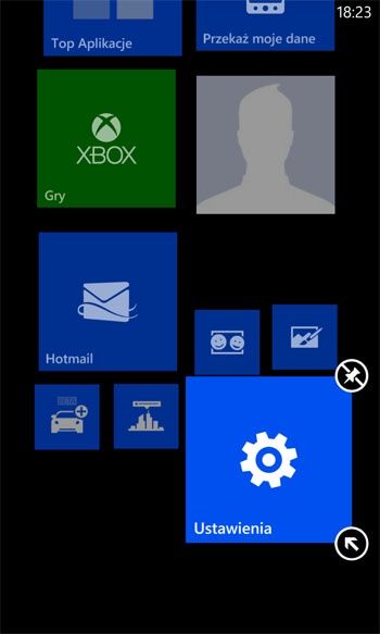 Ustawienia telefonu z WP8