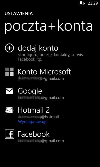 Ustawienia telefonu z WP8