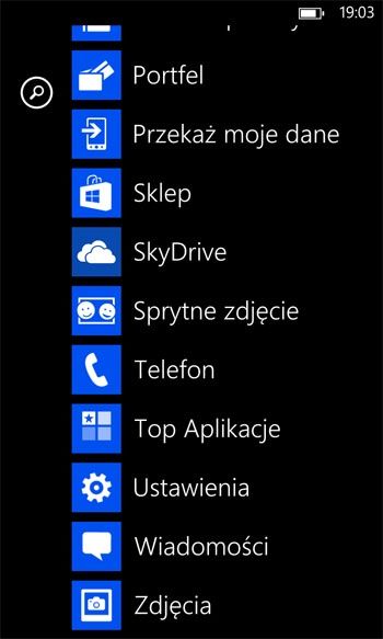 Ustawienia telefonu z WP8