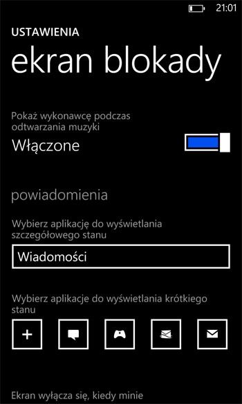 Ustawienia telefonu z WP8