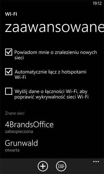 Ustawienia telefonu z WP8