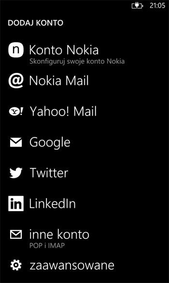 Ustawienia telefonu z WP8