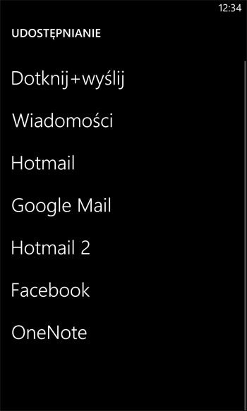 Udostępnianie fotografii w Windows Phone 8