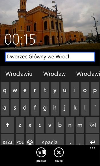 Nagrywanie filmów WP8