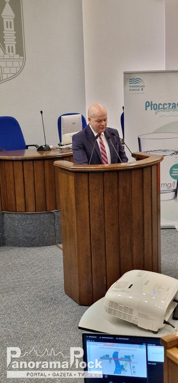 Konferencja dotycząca projektu przebudowy głównej stacji uzdatniania wody w Płocku, przy ul. Górnej