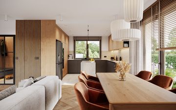 Projekt gotowy Bergen 110 - parterowy dom o powierzchni 110,80 m², z dachem w stylu "kopertowy"