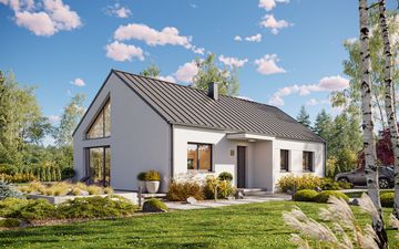 Projekt gotowy Malmo 110 - parterowy dom o powierzchni 110,80 m², z dachem w stylu "dwuspadowy"