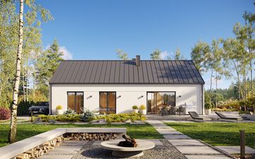 Projekt gotowy Malmo 110 - parterowy dom o powierzchni 110,80 m², z dachem w stylu "dwuspadowy"