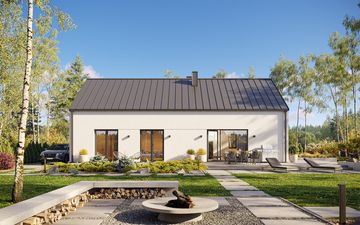 Projekt gotowy Malmo 110 - parterowy dom o powierzchni 110,80 m², z dachem w stylu "dwuspadowy"