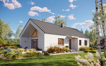 Projekt gotowy Malmo 110 plus - parterowy dom o powierzchni 110,80 m², z dachem w stylu "dwuspadowy"