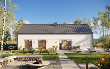 Projekt gotowy Malmo 110 plus - parterowy dom o powierzchni 110,80 m², z dachem w stylu "dwuspadowy"