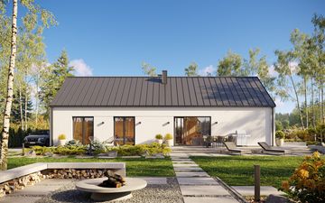 Projekt gotowy Malmo 110 plus - parterowy dom o powierzchni 110,80 m², z dachem w stylu "dwuspadowy"
