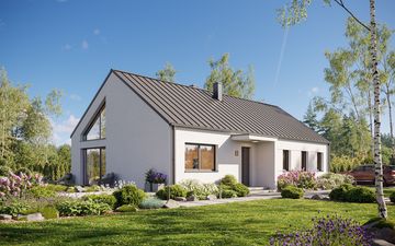 Projekt gotowy Malmo 130 - z pełnym piętrem dom o powierzchni 130,40 m², z dachem w stylu "dwuspadowy"