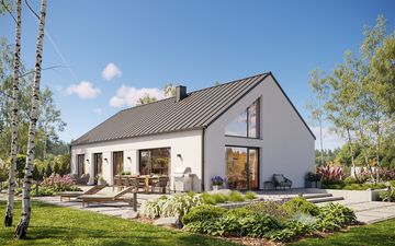 Projekt gotowy Malmo 130 - z pełnym piętrem dom o powierzchni 130,40 m², z dachem w stylu "dwuspadowy"