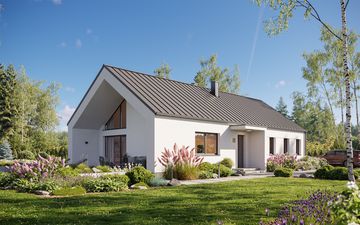Projekt gotowy Malmo 130 plus - parterowy dom o powierzchni 130,40 m², z dachem w stylu "dwuspadowy"