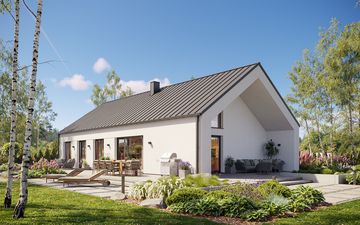 Projekt gotowy Malmo 130 plus - parterowy dom o powierzchni 130,40 m², z dachem w stylu "dwuspadowy"