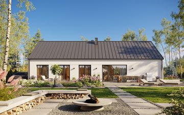 Projekt gotowy Malmo 130 plus - parterowy dom o powierzchni 130,40 m², z dachem w stylu "dwuspadowy"