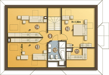 Poddasze projektu - Amelia bez garażu [B]