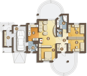 Parter projektu - Kuropatwa z garażem 1-st. [A]