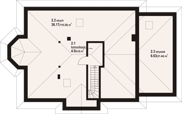 Poddasze projektu - Zadębie średnie z garażem