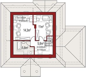Poddasze projektu - Bell 1B