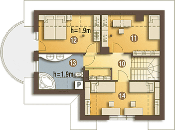 Poddasze projektu - Sójka II bez garażu [B]