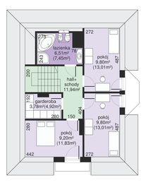 Poddasze projektu - Dom przy Sielskiej 2