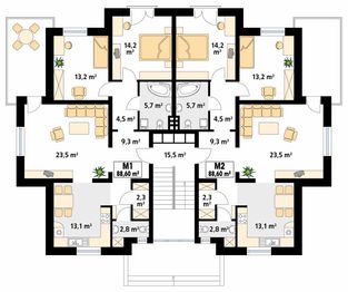 Piętro 1 projektu - Lazur