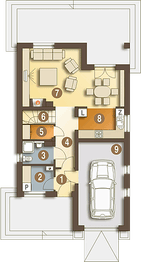 Parter projektu - Greta III trend z garażem 1-st. [A]