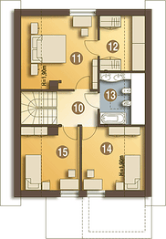 Poddasze projektu - Greta III trend z garażem 1-st. [A]