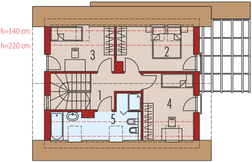 Poddasze projektu - Lea (wersja B) bianco