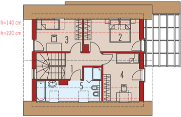 Poddasze projektu - Lea (wersja A) bianco