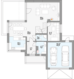 Parter projektu - Aleksandra Modern B 2-garaże