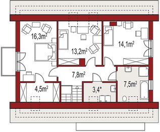 Poddasze projektu - Amber 2A