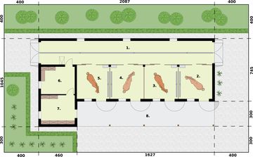 Parter projektu - S34 Stajnia angielska dla koni - 4 boksy