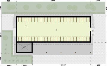 Poddasze projektu - S34 Stajnia angielska dla koni - 4 boksy