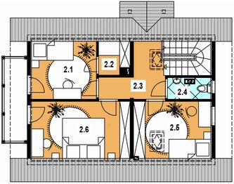 Poddasze projektu - L-98 Dom wilcza szkieletowy