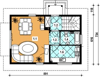 Parter projektu - L-98 Dom wilcza z bali