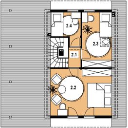 Poddasze projektu - L-12 Dom malarska z bali