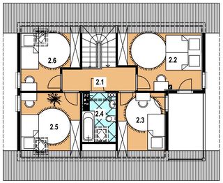 Poddasze projektu - L-14 Dom krecia z bali
