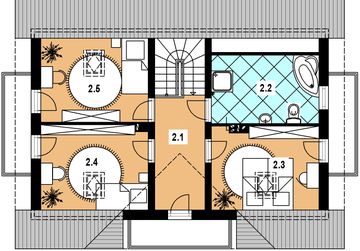 Poddasze projektu - L-18 Dom wrzosowa murowany