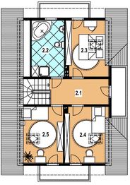 Poddasze projektu - L-18 Dom wrzosowa - z bali