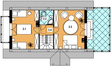 Poddasze projektu - L-24 Dom jałowcowa murowany
