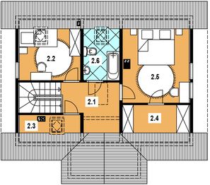 Poddasze projektu - L-32 Dom ceglana z bali