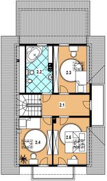 Poddasze projektu - L-34 Dom żwirowa z bali