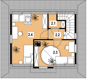 Poddasze projektu - L-38 Dom nowa z bali
