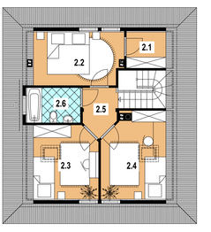 Poddasze projektu - L-44 Dom biała szkieletowy