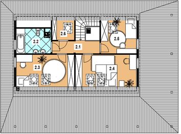 Poddasze projektu - L-57 Dom ogrodowa szkieletowy