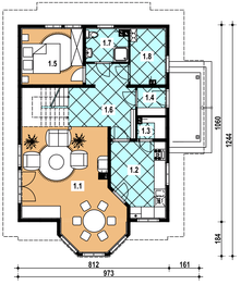 Parter projektu - L-58 Dom zimowa - z bali